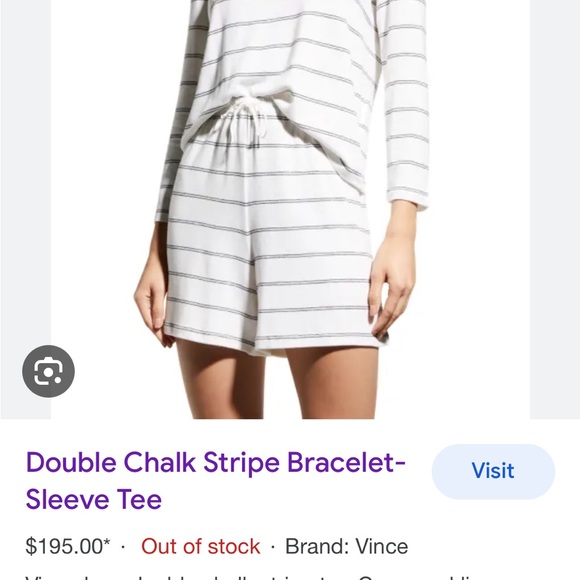 Vince Stripe 2 pc Set Sweater Knit Summer Shorts / Top black and white XL - Picture 6 of 14